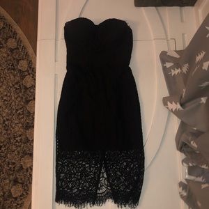 Bebe Black Eyelet Corset Dress